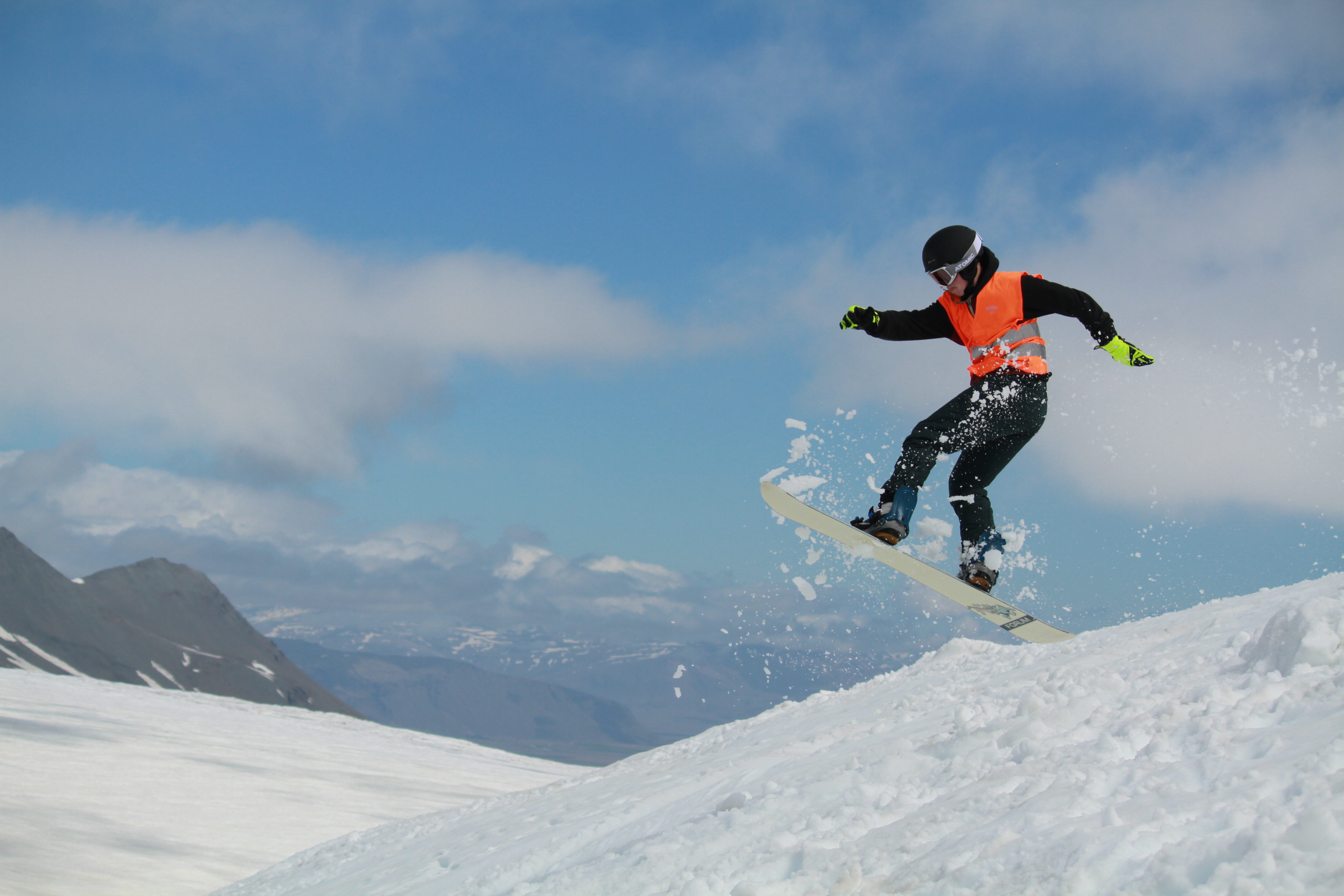Snowboarding camps on Vatnajökull glacier, Iceland